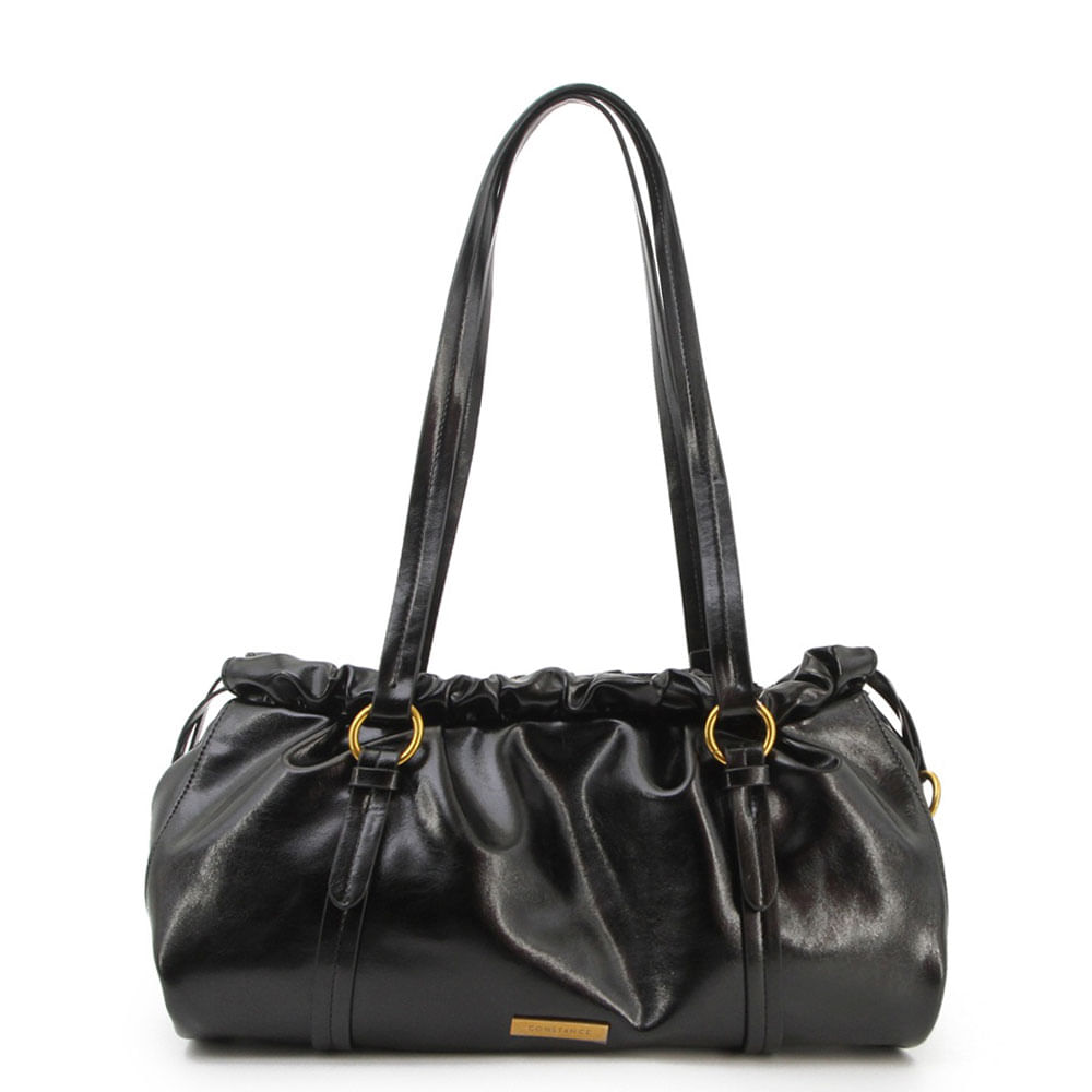 Bolsa de Ombro Franzida Preta