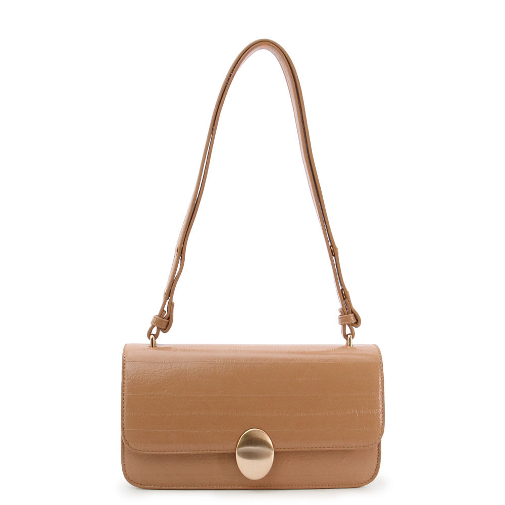 Bolsa Baguete Enfeite Nude