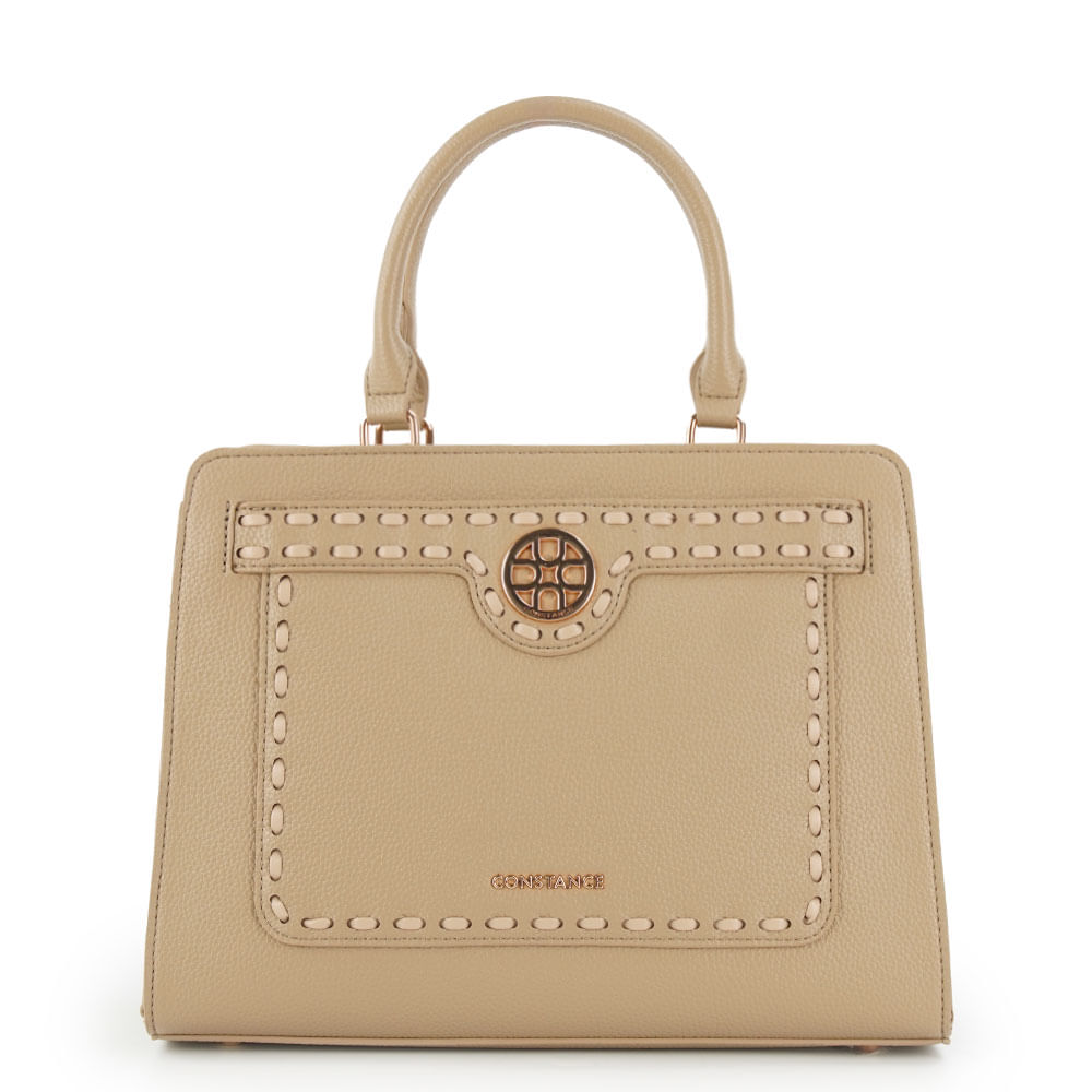 Bolsa Tote Pesponto Bordado Verde