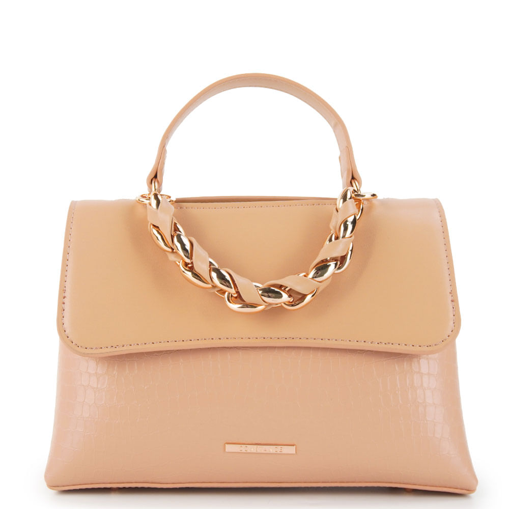 Bolsa Tiracolo Croco Nude