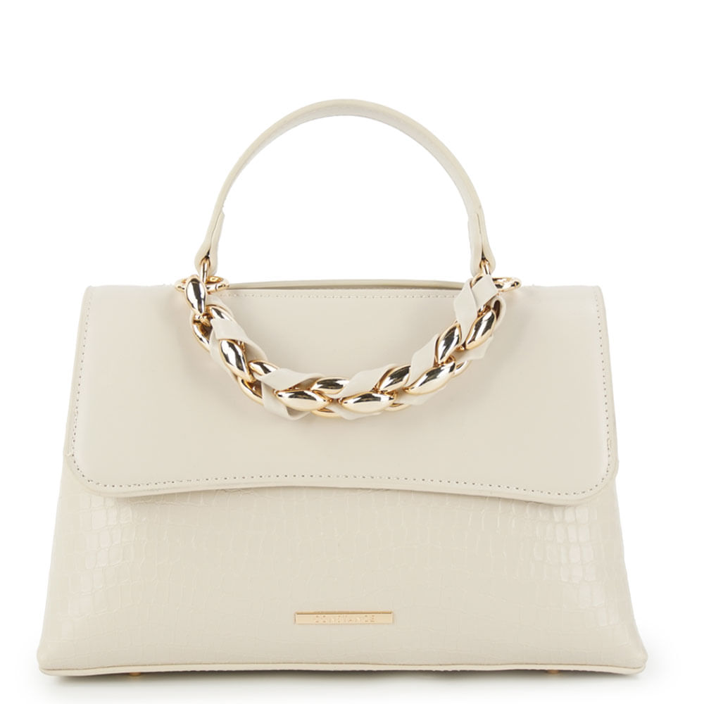 Bolsa Tiracolo Croco Off White