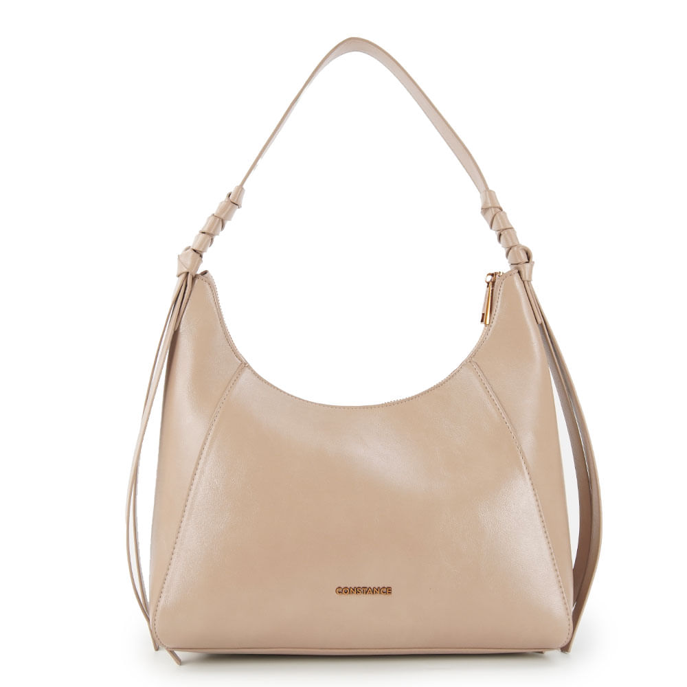 Bolsa Hobo Tiras Bege