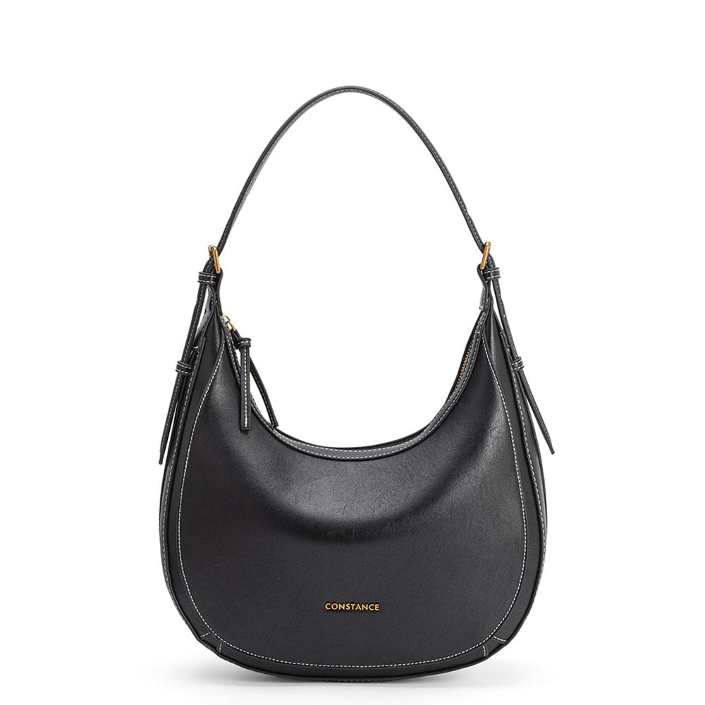 Bolsa Hobo Arredondada Preta