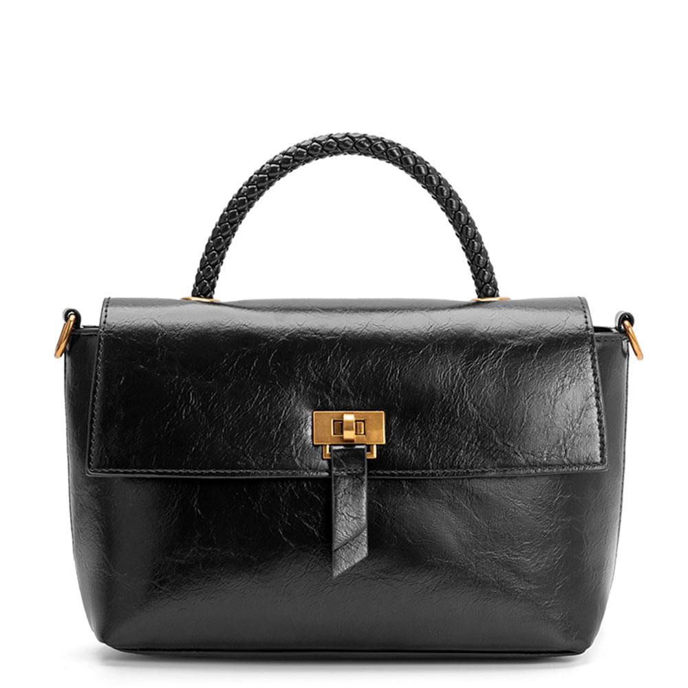 Bolsa Tiracolo Texturizada Preta