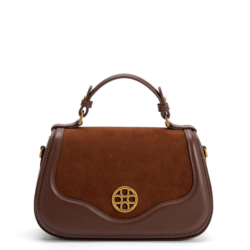 Bolsa Tiracolo Texturizada Marrom