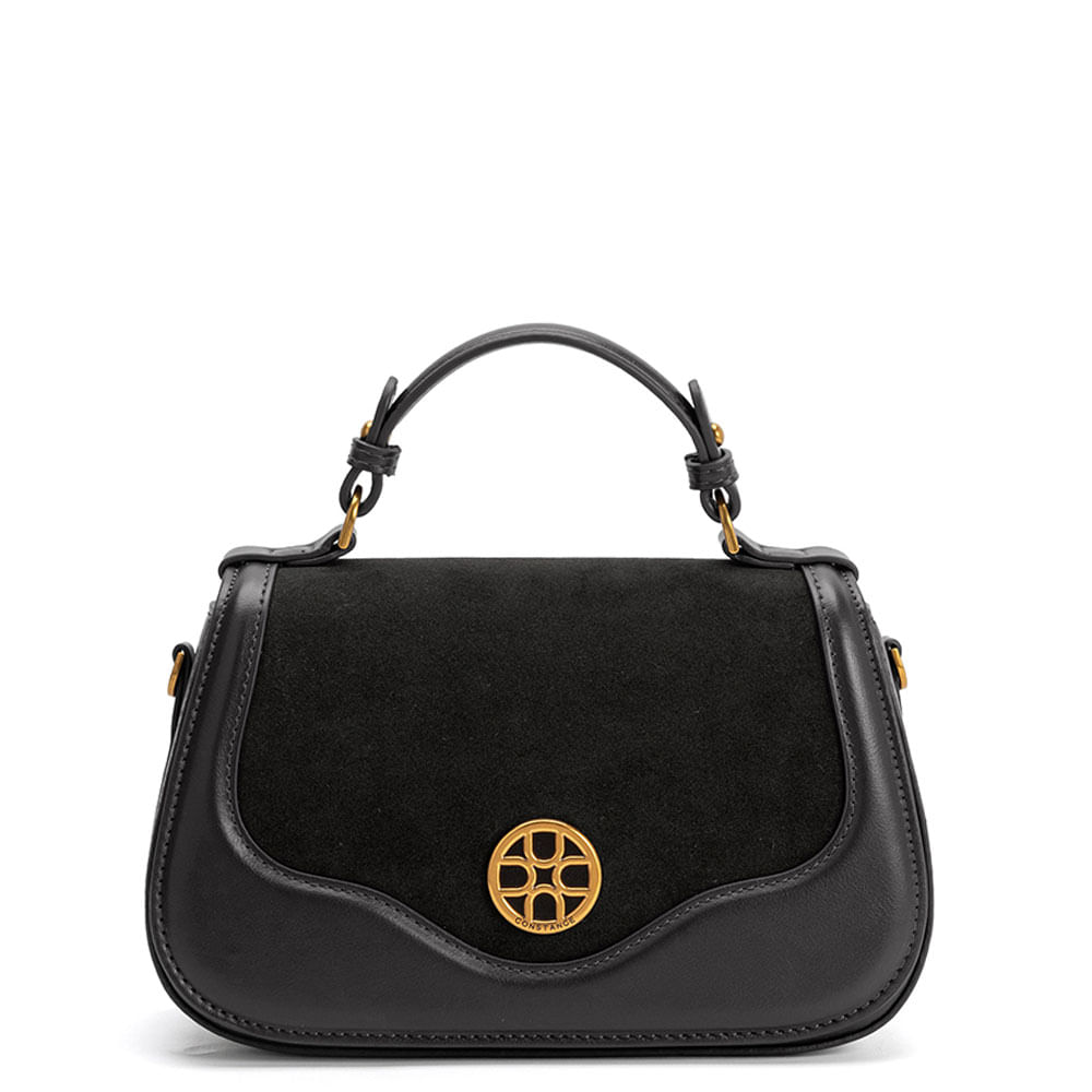 Bolsa Tiracolo Estruturada Preta