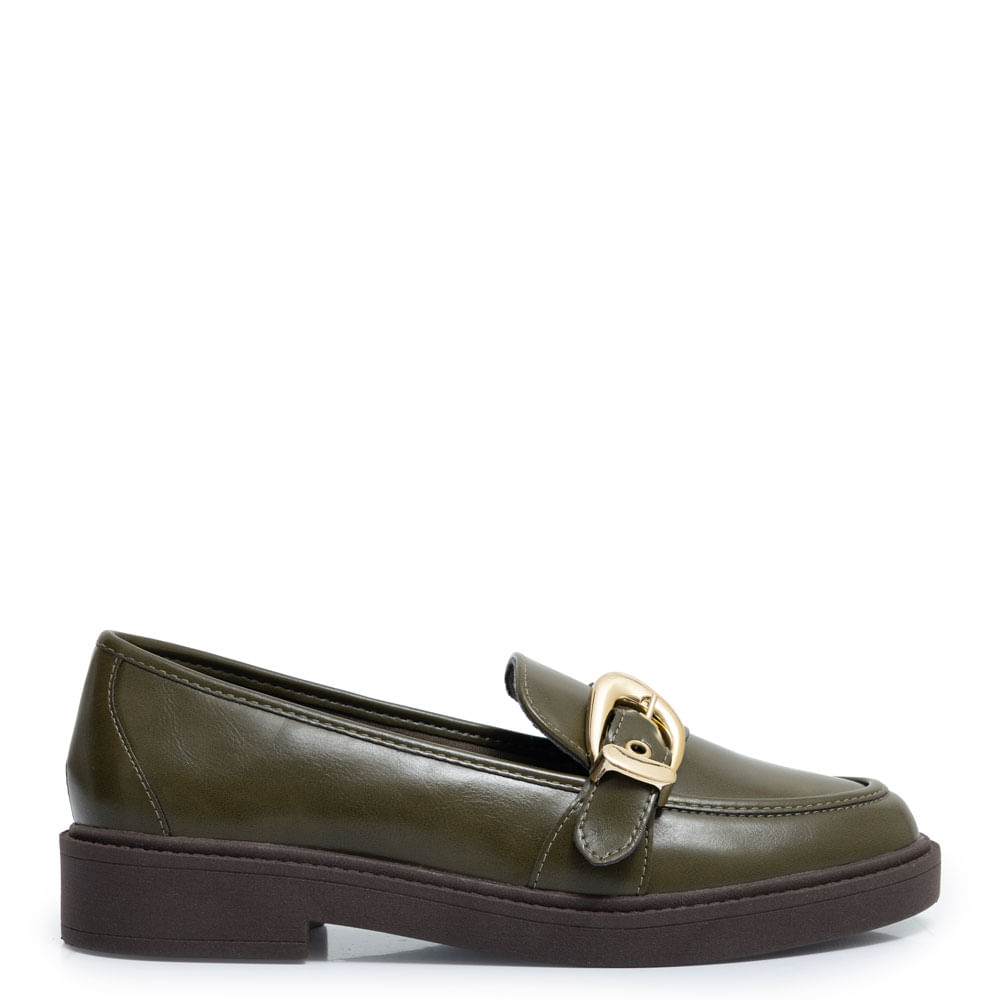 Mocassim Verde Fivela