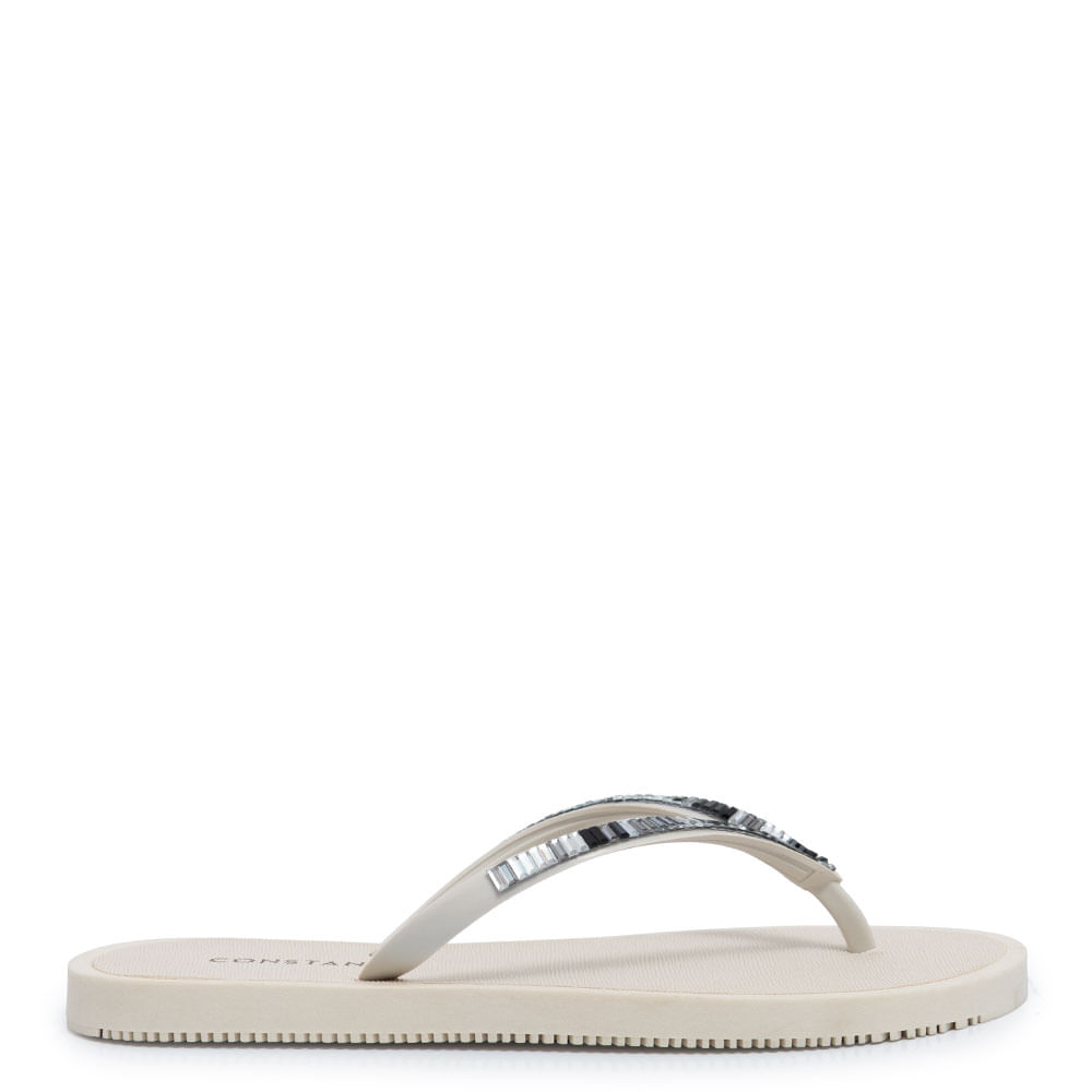 Chinelo Off White Strass