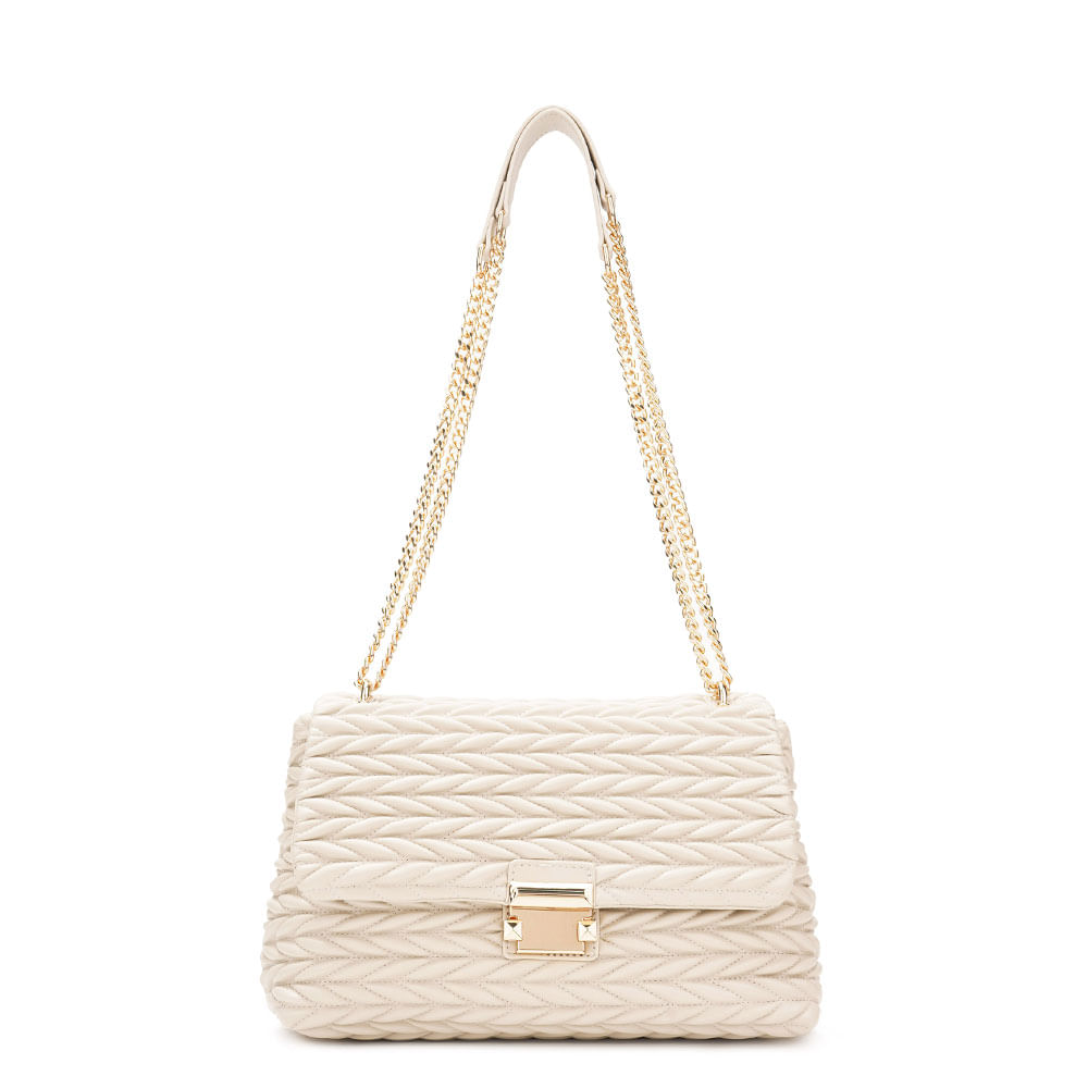 Bolsa de Ombro Texturizada Off White