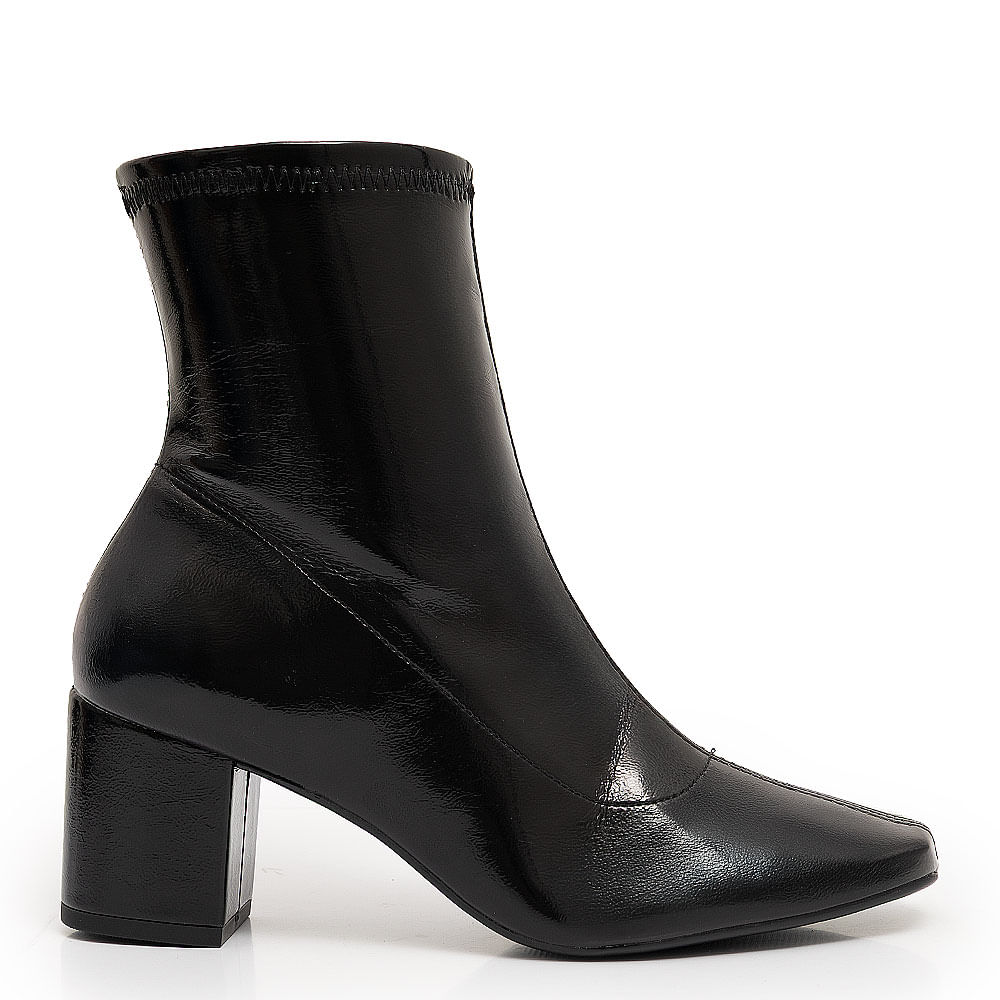 Bota Preta Verniz Stretch