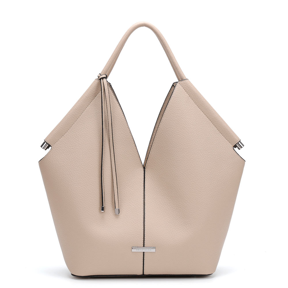 Bolsa Hobo Geométrica Bege