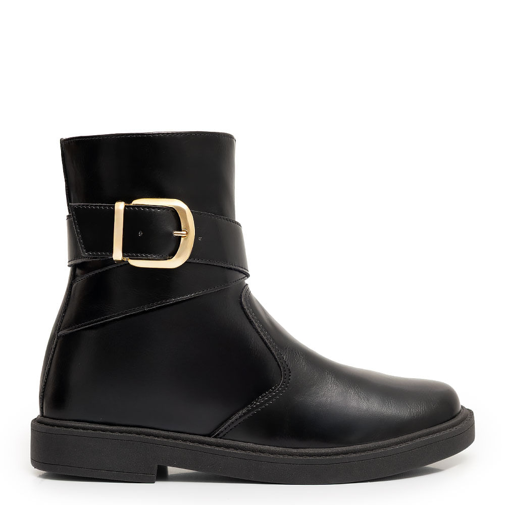 Ankle Boot Preta Fivela