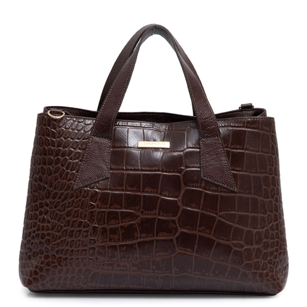 Bolsa Tote Couro Texturizado Café