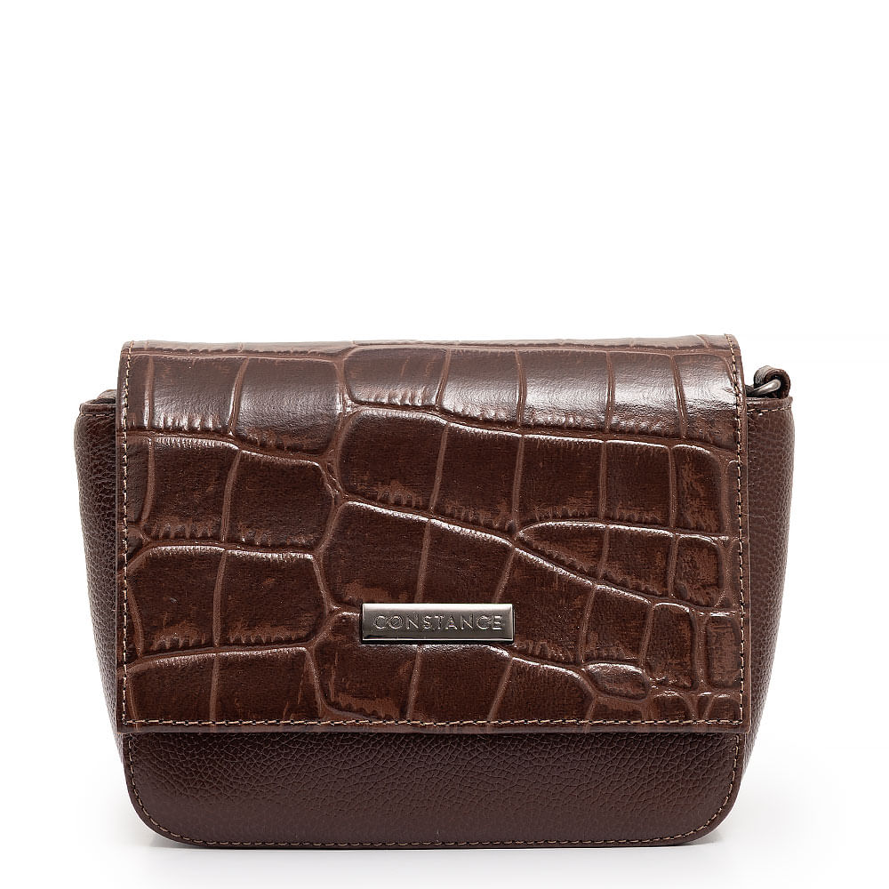 Bolsa Tiracolo Couro Texturizado Café