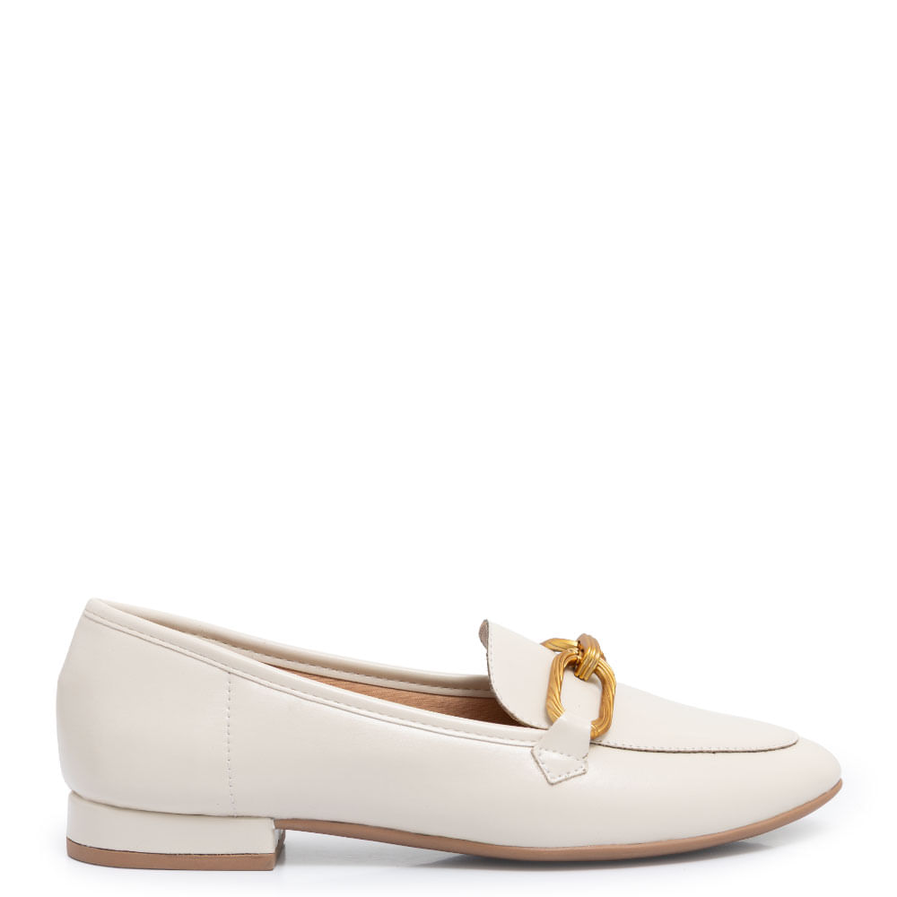 Mocassim Off White Bridão Texturizada