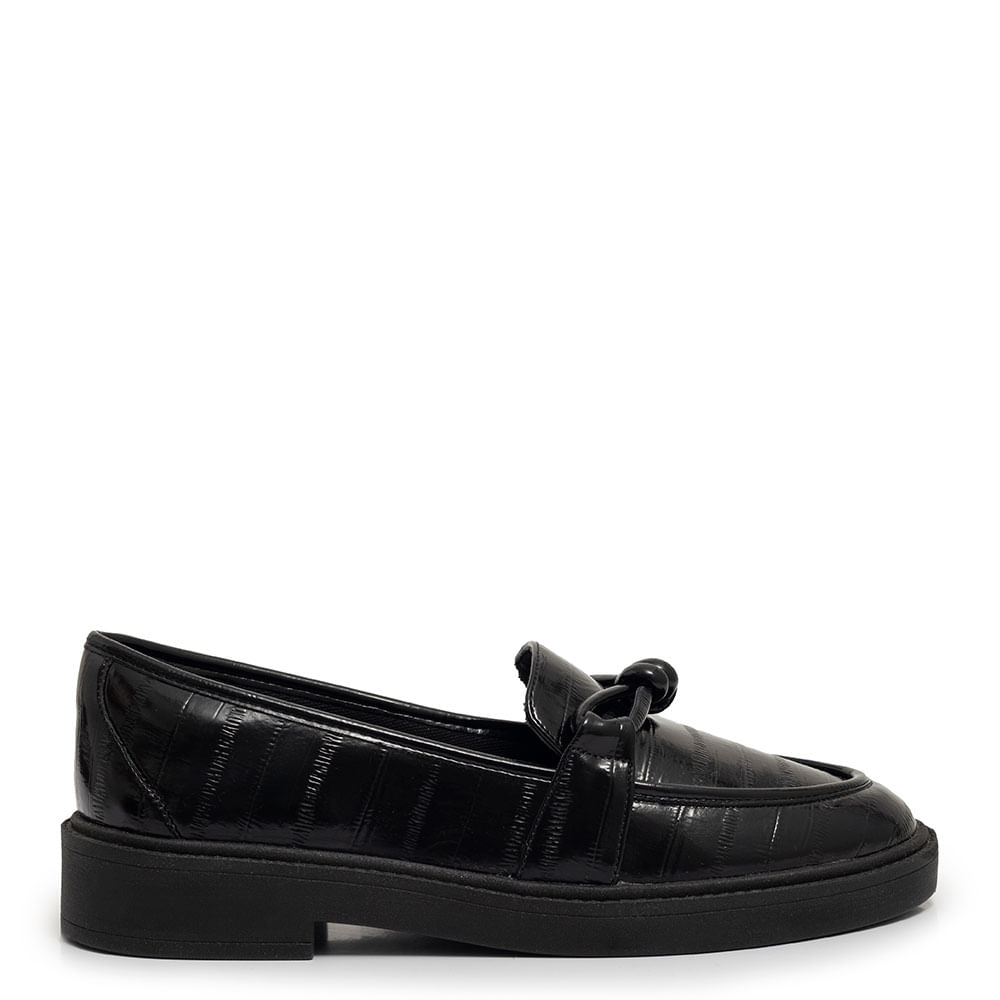 Mocassim Preto Textura Nó