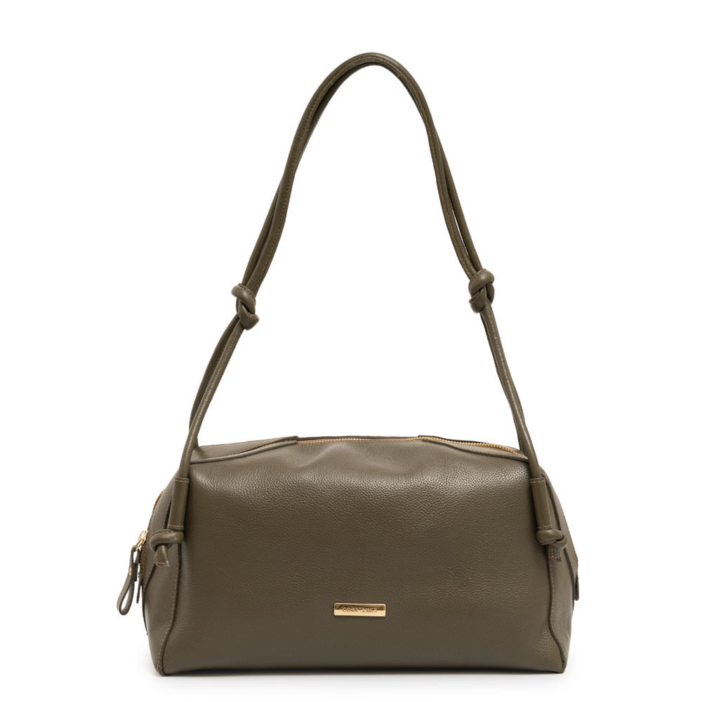 Bolsa de Ombro Couro Nó Verde