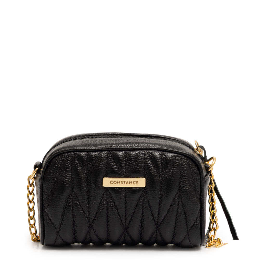 Bolsa Tiracolo Pequena Couro Preta