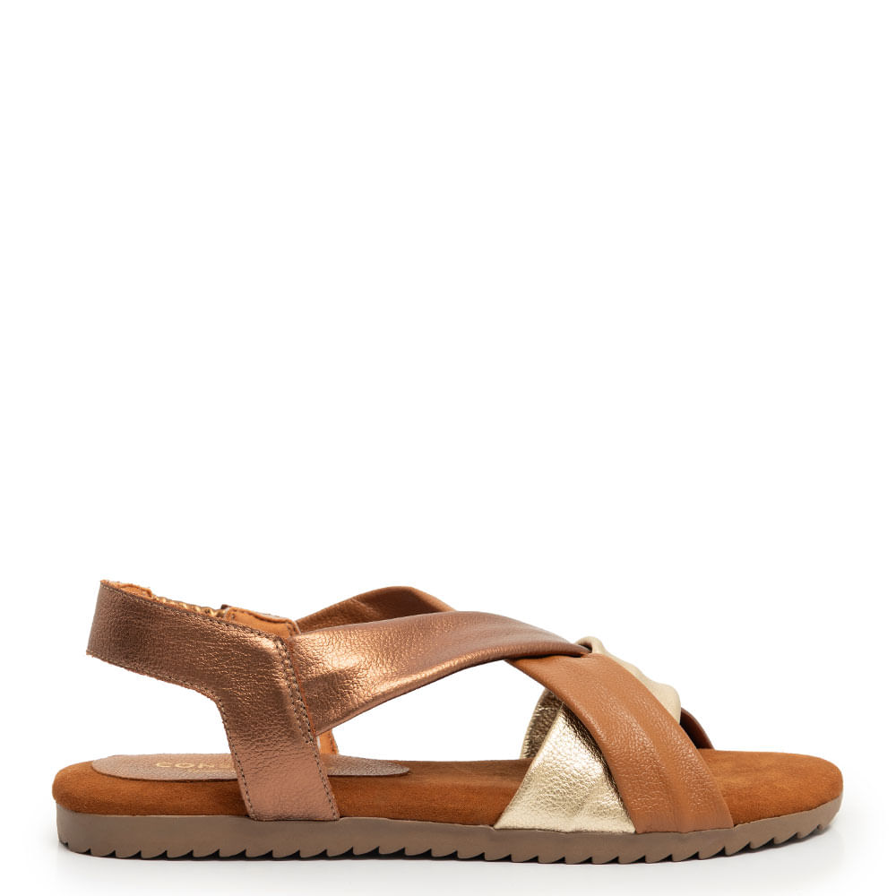 Rasteira Comfort Couro Caramelo