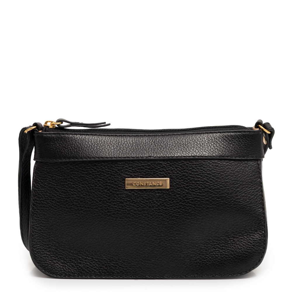 Bolsa Transversal Couro Pequena Preta
