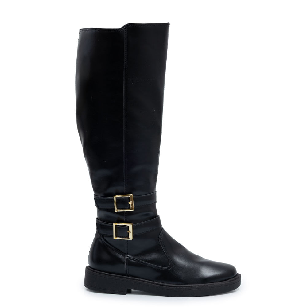 Bota Montaria Preta Fivelas