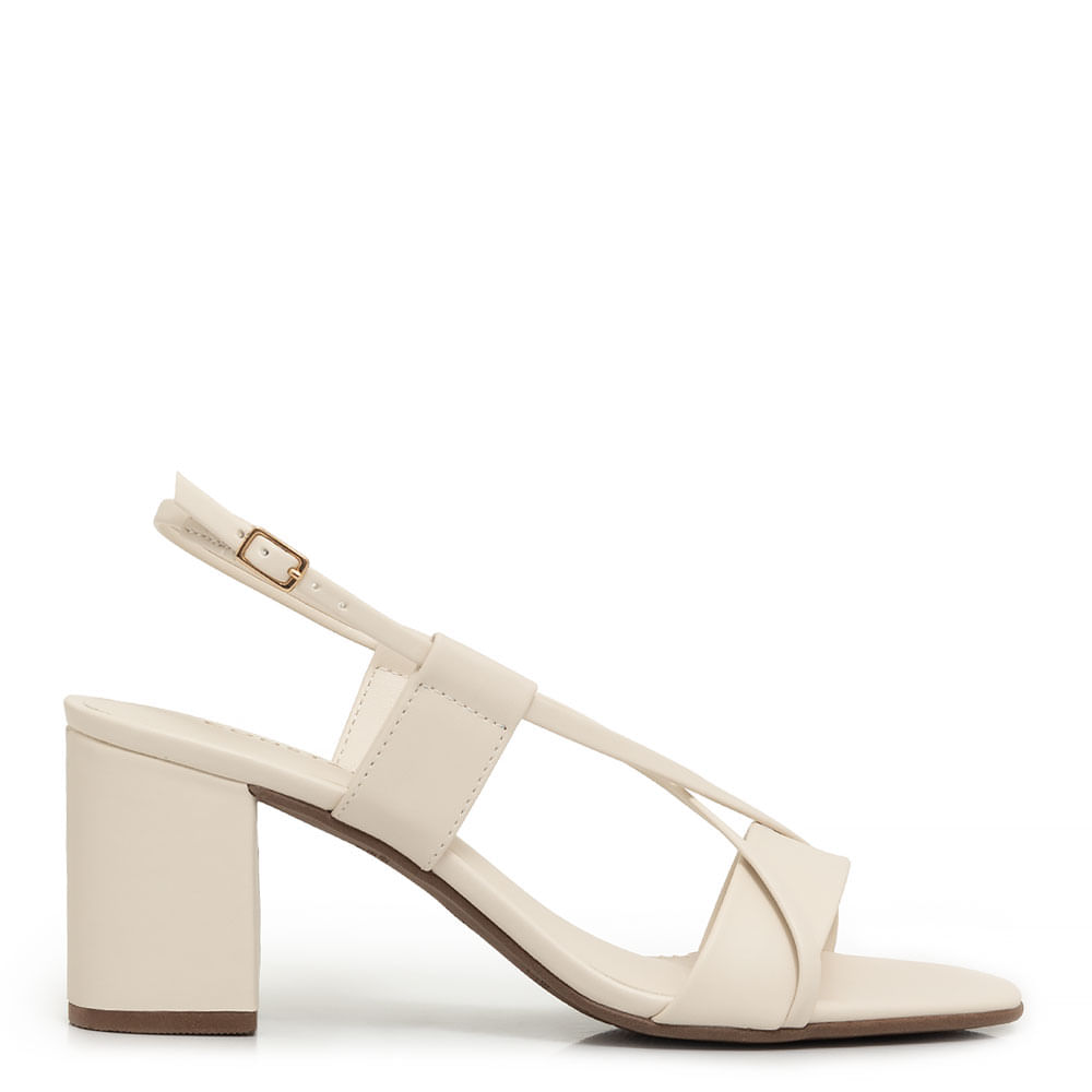 Sandália Off White Tiras Transpassadas