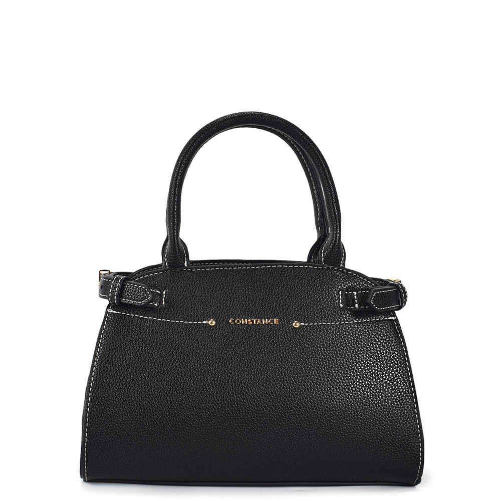 Bolsa Tote Média Fivelas Preta