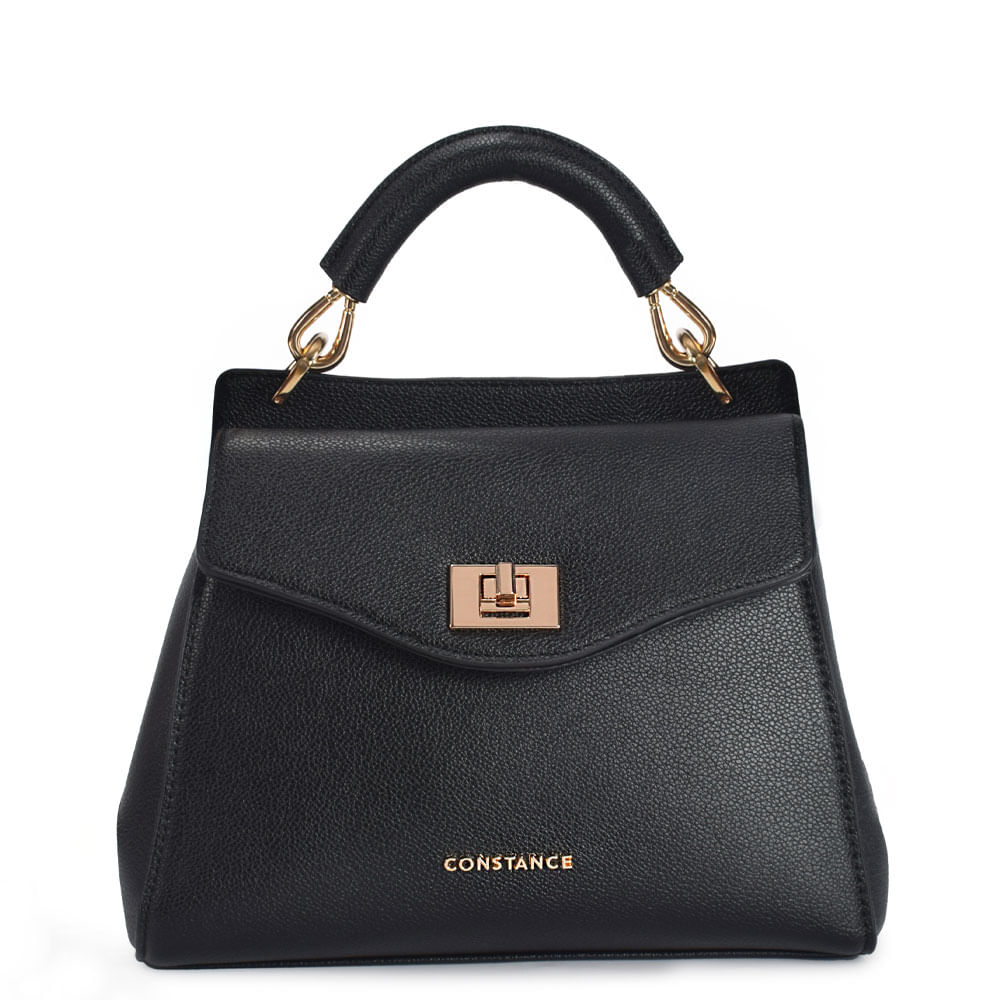 Bolsa Satchel Fecho Torniquete Preta