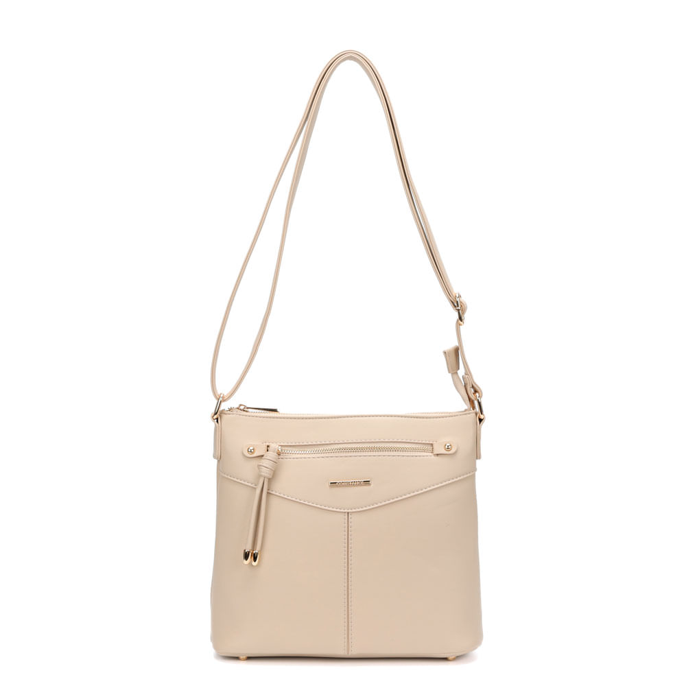 Bolsa Tiracolo Zíper Off White