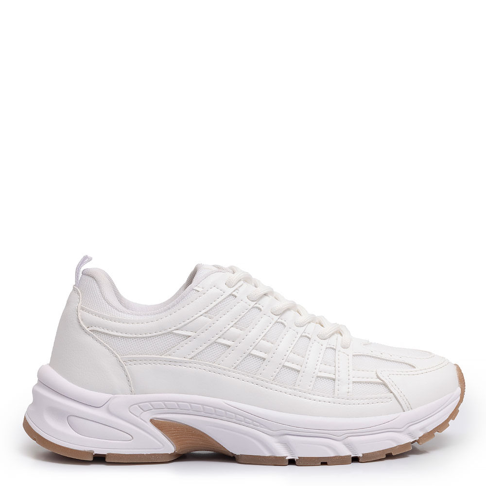 Tênis Jogging Recortes Branco