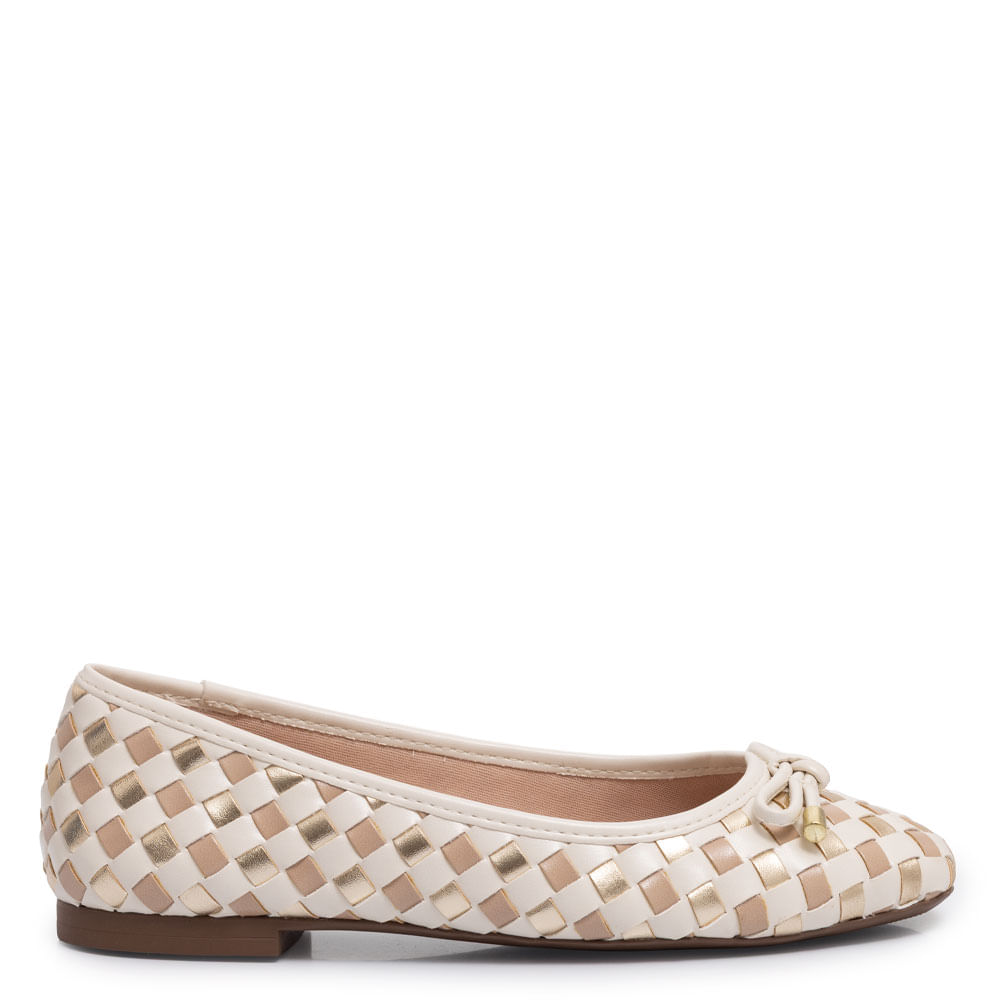 Sapatilha Off White Tressê Laço