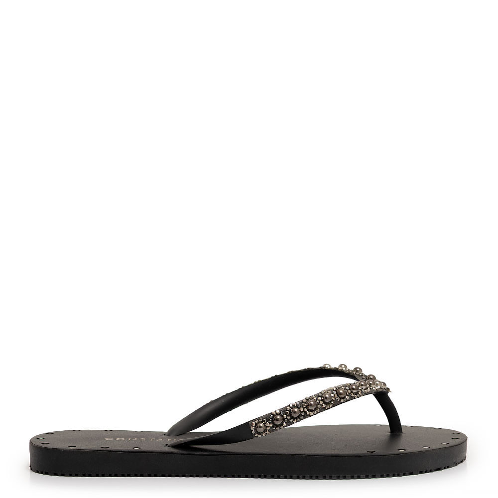 Chinelo Preto Tachas