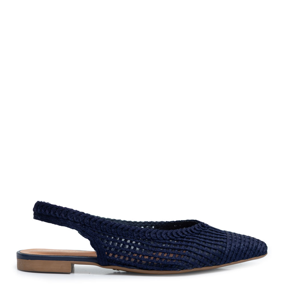 Sapatilha Azul Marinho Slingback Trama