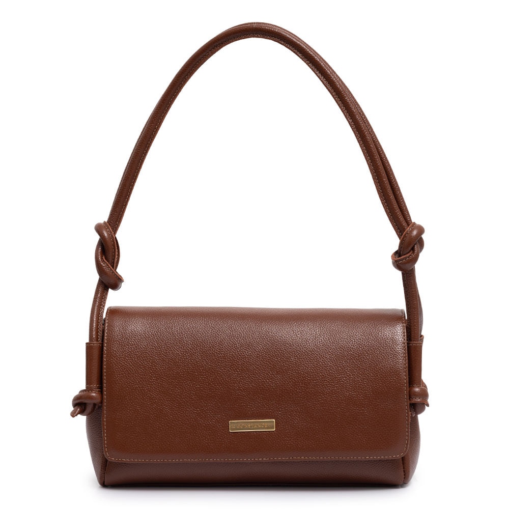 Bolsa Ombro Couro Nó Marrom