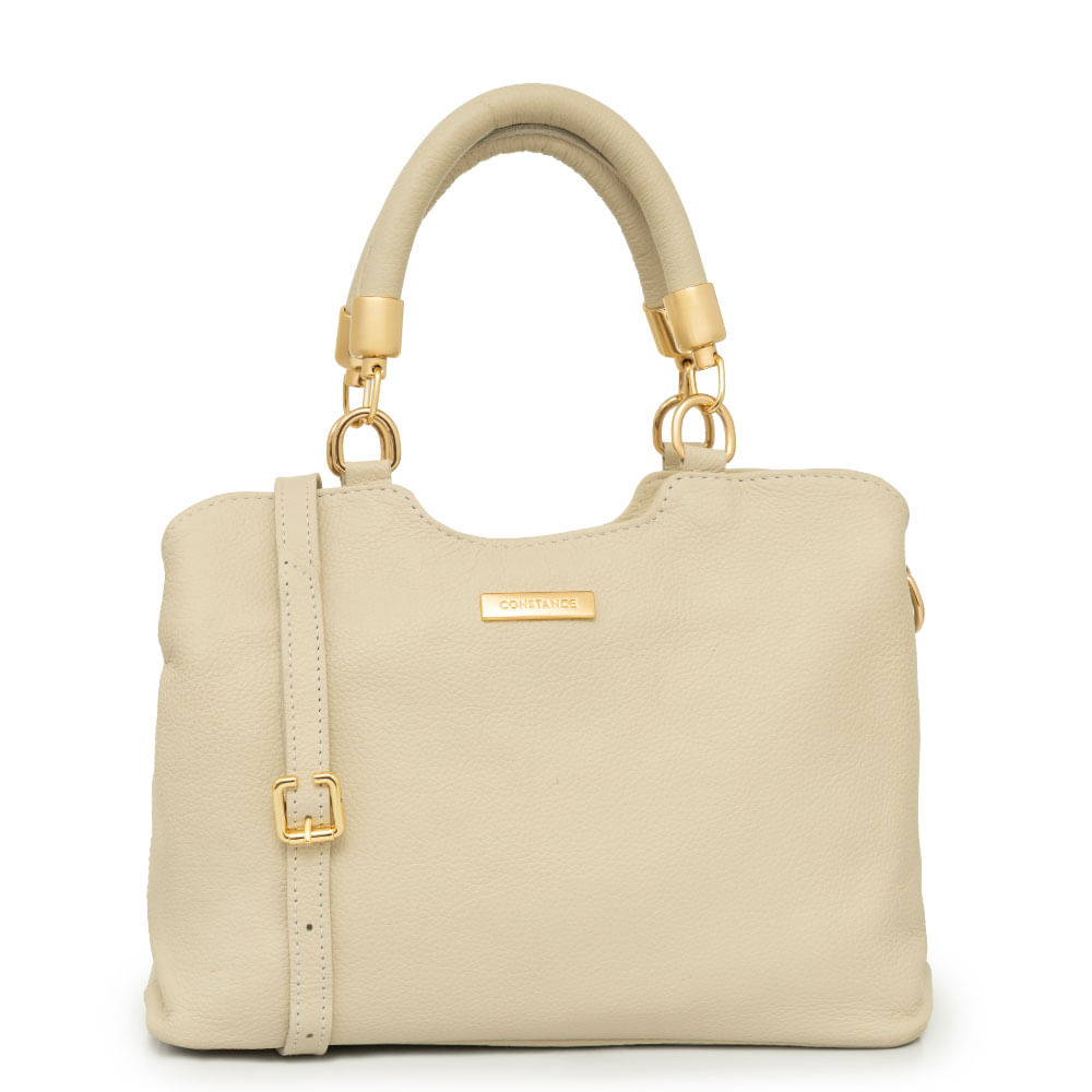Bolsa Tote Couro Enfeite Off White