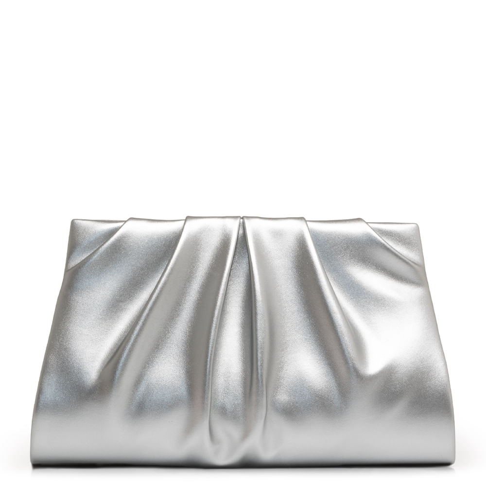 Clutch Prata Drapeada