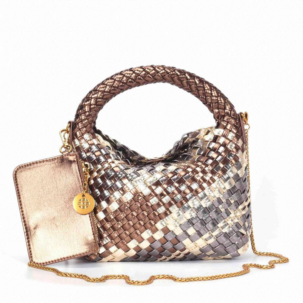 Bolsa Tiracolo Tressê Metalizada