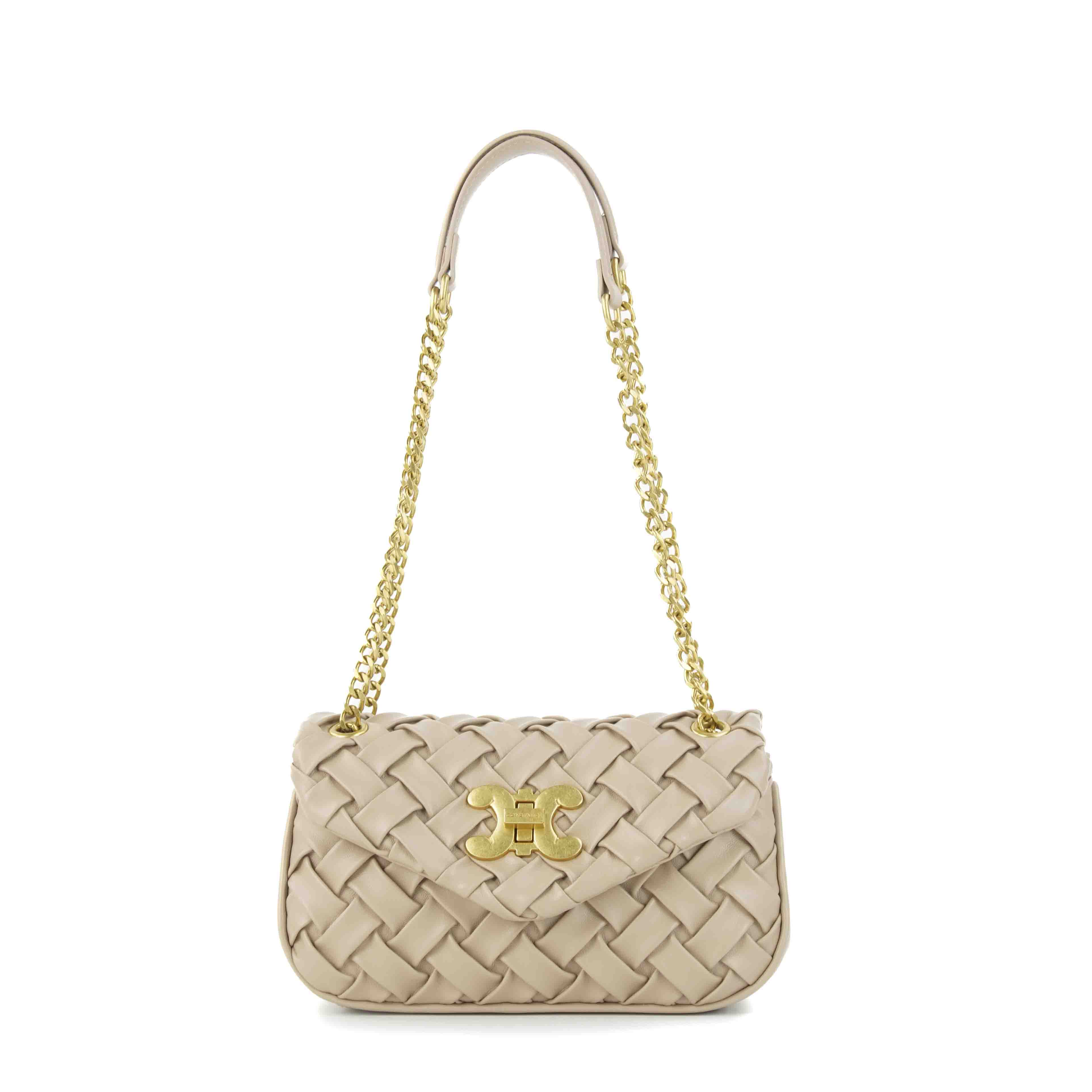 Bolsa de Ombro Tressê Corrente Nude