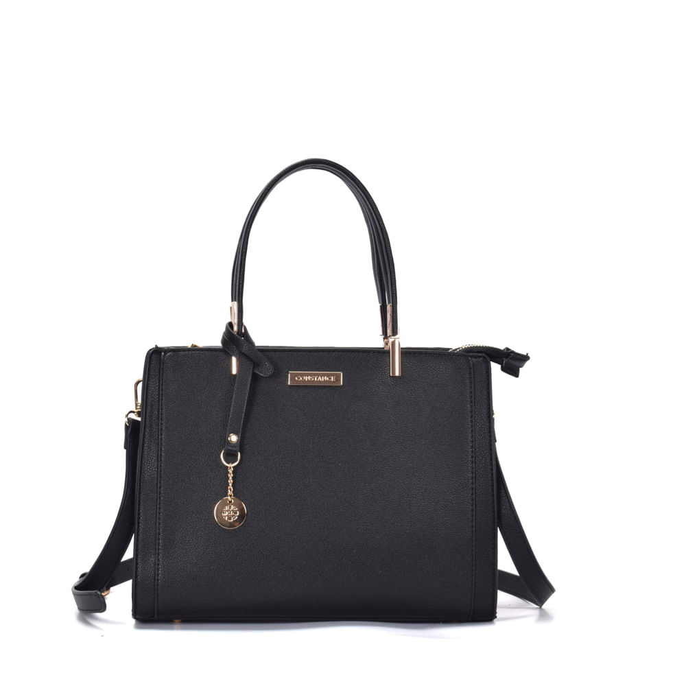 Bolsa Tote Preta Estruturada Média