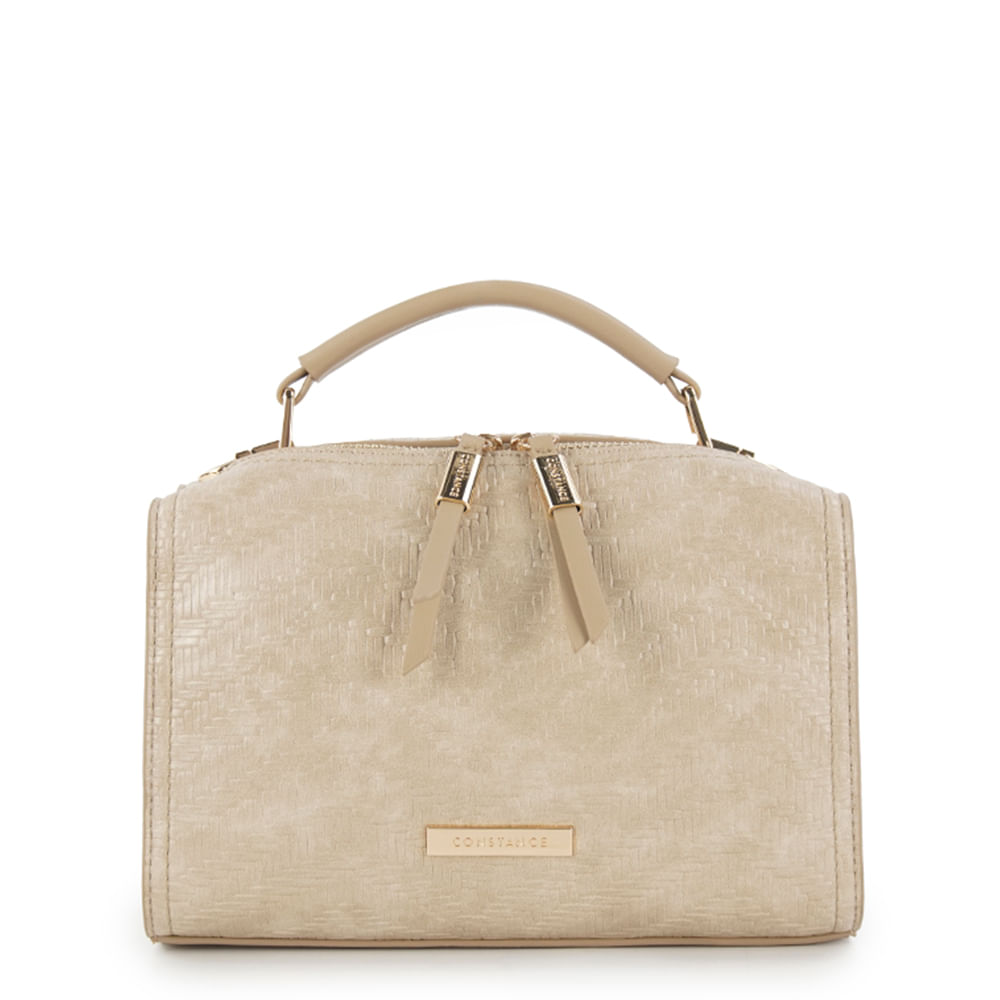 Bolsa Baú Textura Bege
