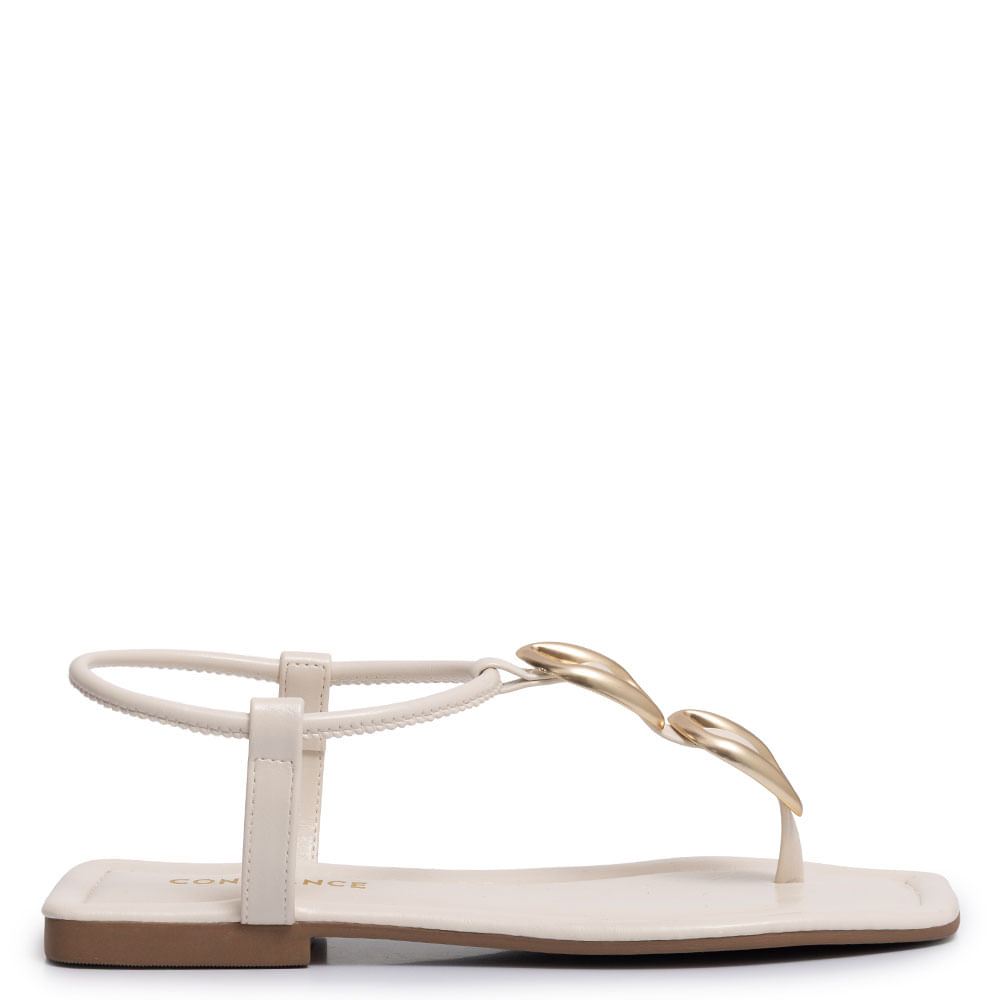 Rasteira Off White Enfeites
