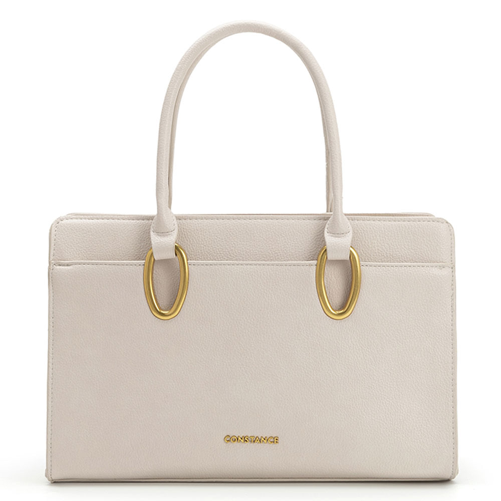 Bolsa Tote Enfeite Oval Off White